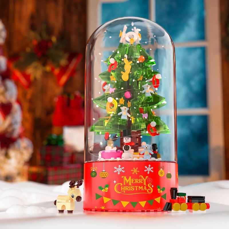 Christmas Building Blocks Compatible With Lego Christmas Tree Snow Music Box Assembled Toys With Lights Children'S Holiday Gifts - Image 2